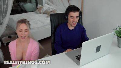 REALITY KINGS - Angie Lynx Has To Be Quiet As She Rides Jordi's Big Cock While Doing A Meeting With His Boss on youpornvideos.one