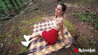 Public Picnic Gone Wild! Horny Brunette Riding Cock Outdoors Begs For A Facial on youpornvideos.one