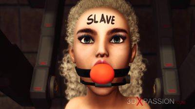 3D Blonde slave submissively serve her mistress on youpornvideos.one