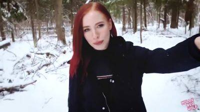 Molly Redwolf - Fucked A Naked Bitch In The Winter Forest. Cum In Her Mouth on youpornvideos.one