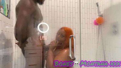 Ebony BBW Shower Fun with Juicy T & Bones Montana on youpornvideos.one