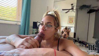 Sexy Latina in Glasses Gives Hot Blowjob and Swallow on youpornvideos.one