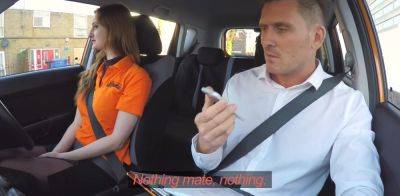 Fake Driving School Her ginger bush if fucked and jizzed on on youpornvideos.one