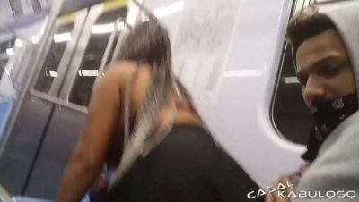 Caah Kabulosa & Vinny Kabuloso Public Quickie on Subway - Big Dick Latina & Ebony Tattooed Babe - Brazil on youpornvideos.one