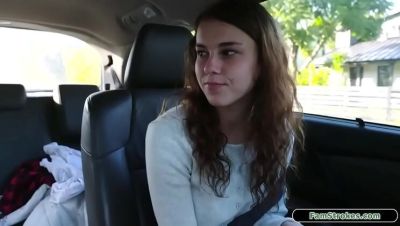 19-Year-Old Brunette Stepdaughter Ellie Eilish Sucks Stepdad for a Car - Teen Blowjob on youpornvideos.one