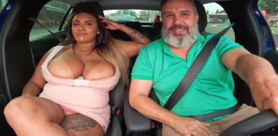 Luana Lima with her big balloon breasts in the car took a dick in the ass on youpornvideos.one