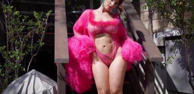 Red latina MILF reveals her juicy fruits on youpornvideos.one